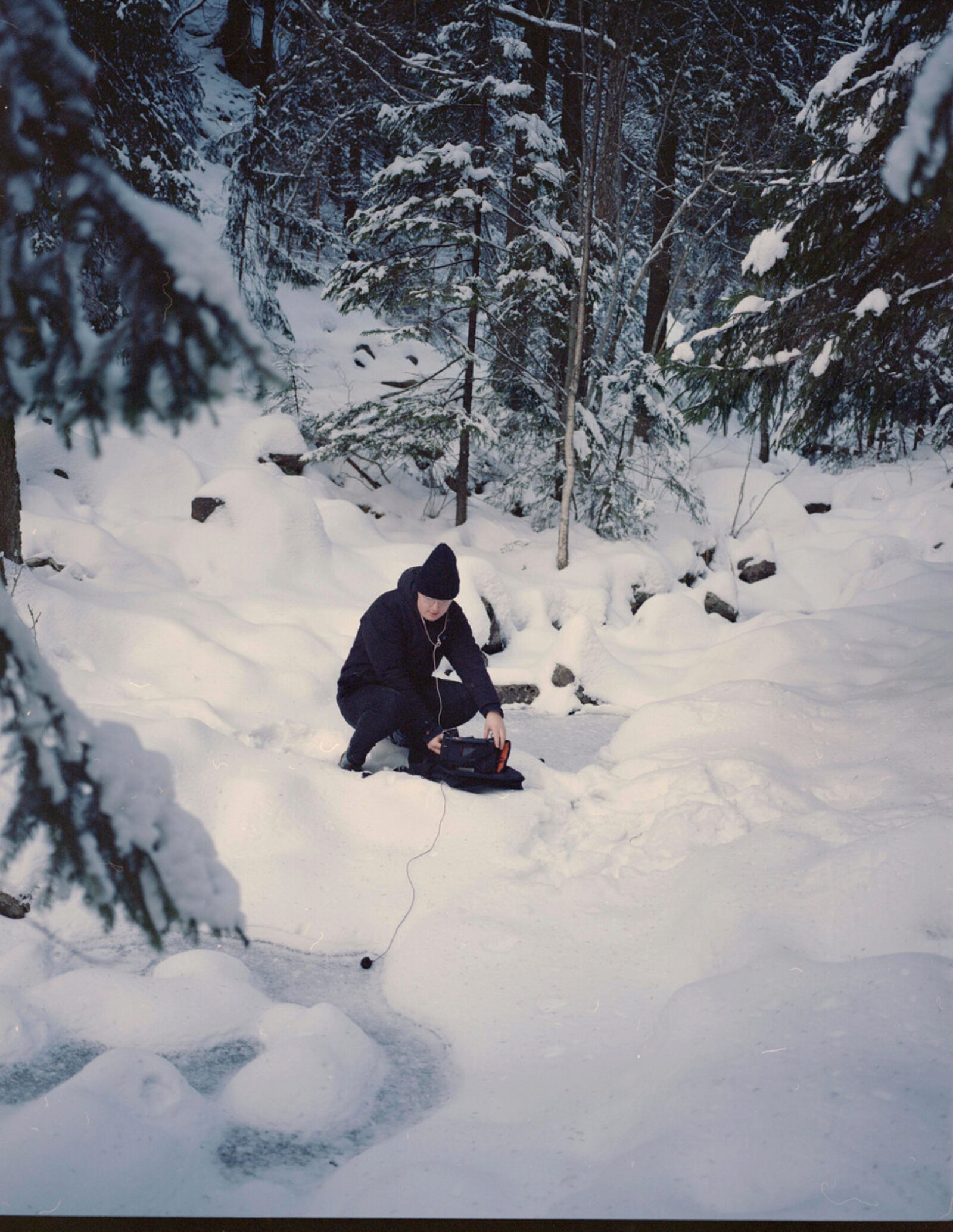 Mads Kjeldgaard in Nordmarka, Oslo in the winter time